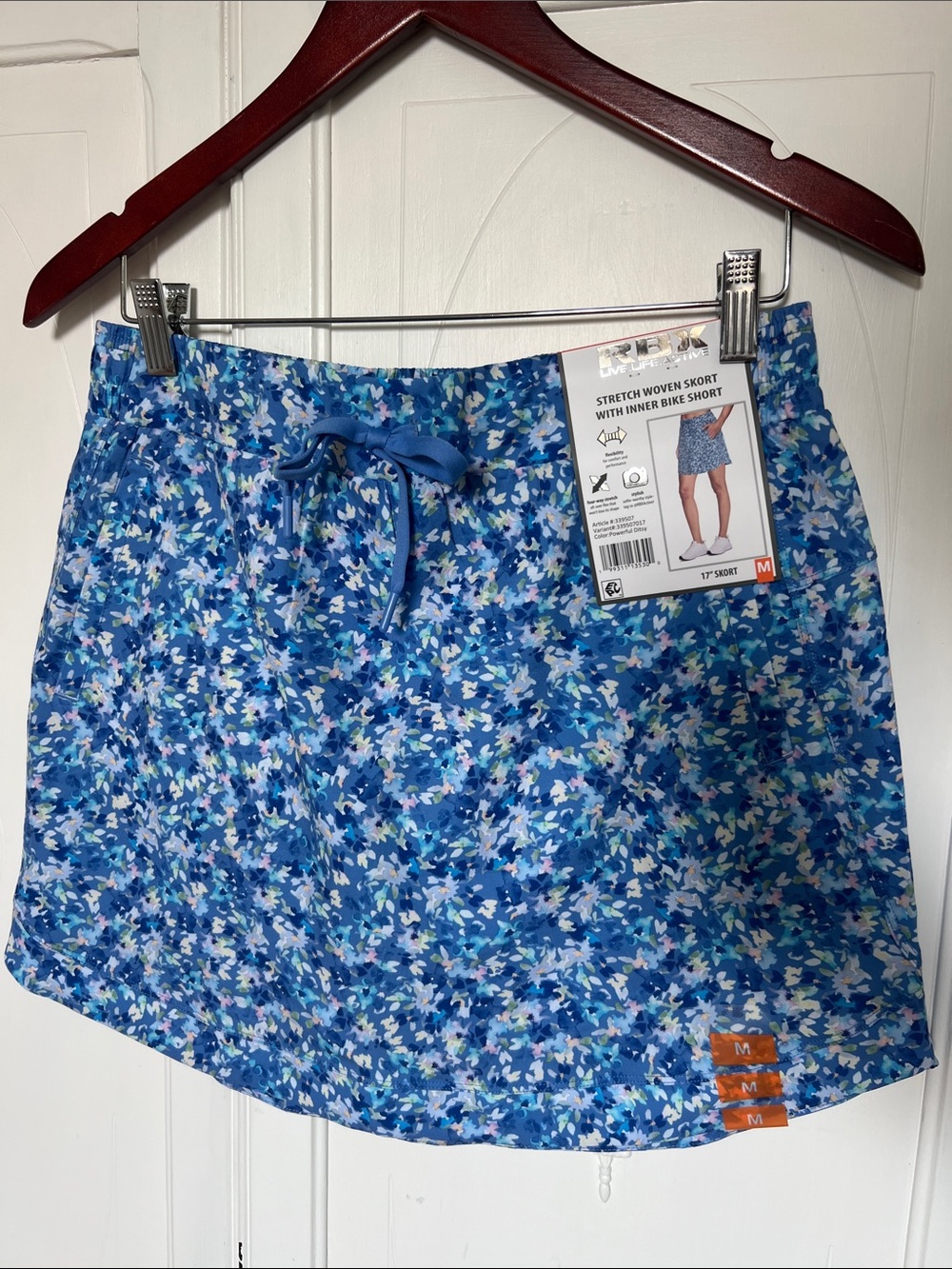 RBX Blue Floral Stretch Skort